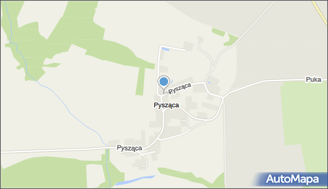 Pysząca gmina Brzeg Dolny, Pysząca, mapa Pysząca gmina Brzeg Dolny