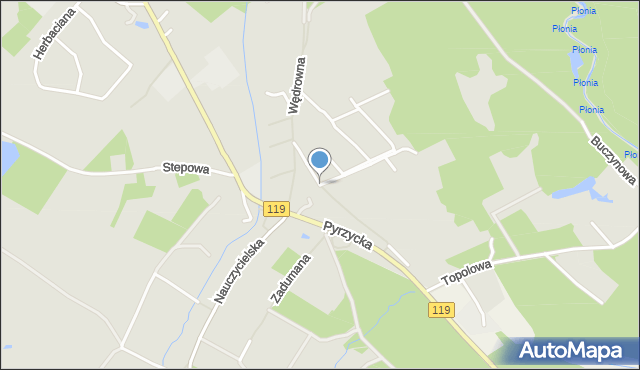 Szczecin, Pyrzycka, mapa Szczecina