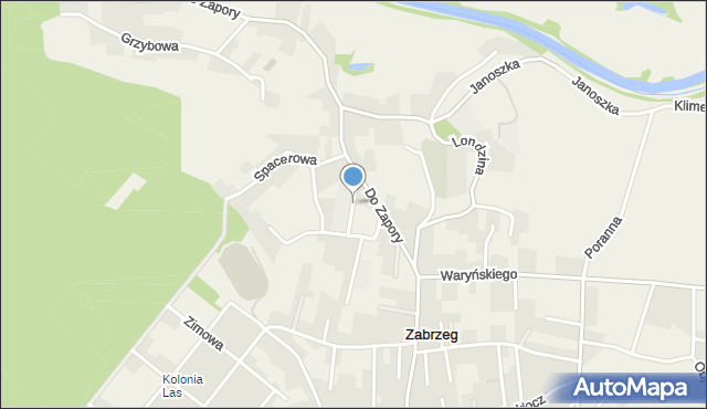 Zabrzeg, Pytla Karola, mapa Zabrzeg