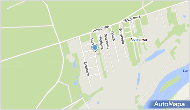 Brok powiat ostrowski, Radosna, mapa Brok powiat ostrowski