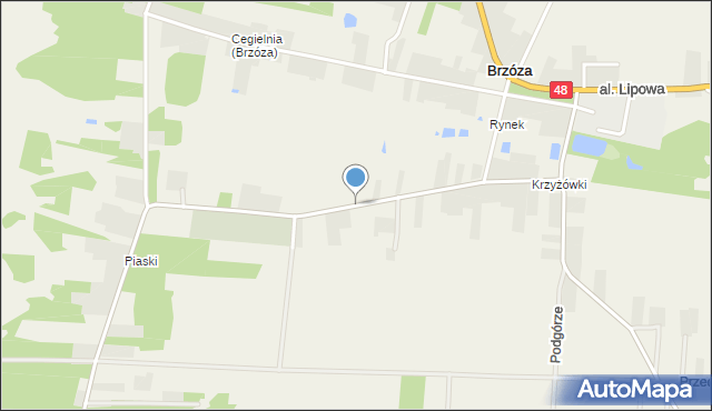 Brzóza, Radomska, mapa Brzóza