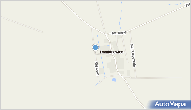 Damianowice, Rajdowa, mapa Damianowice