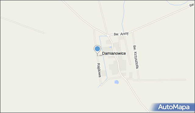 Damianowice, Rajdowa, mapa Damianowice