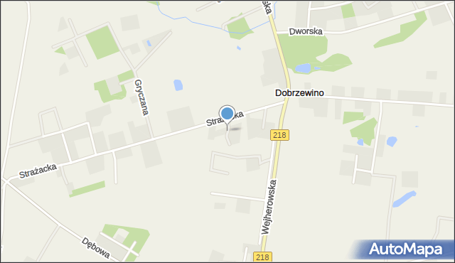 Dobrzewino, Radosna, mapa Dobrzewino