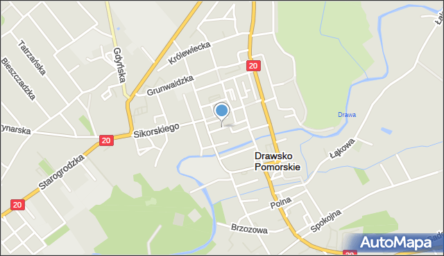 Drawsko Pomorskie, Ratuszowa, mapa Drawsko Pomorskie