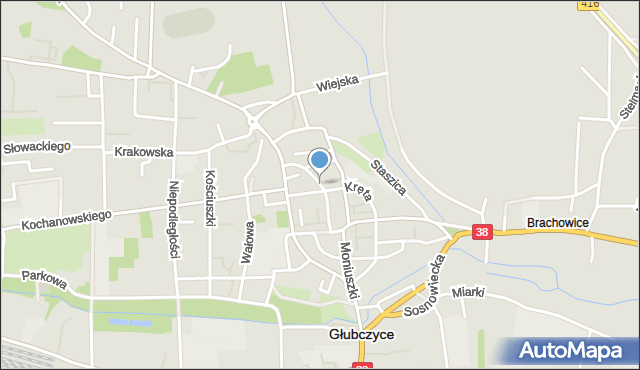 Głubczyce, Ratuszowa, mapa Głubczyce