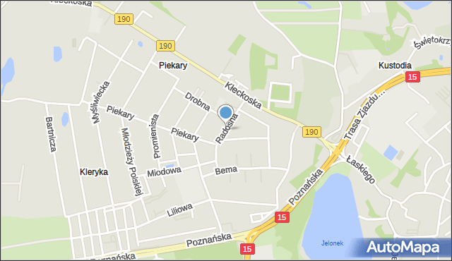 Gniezno, Radosna, mapa Gniezna