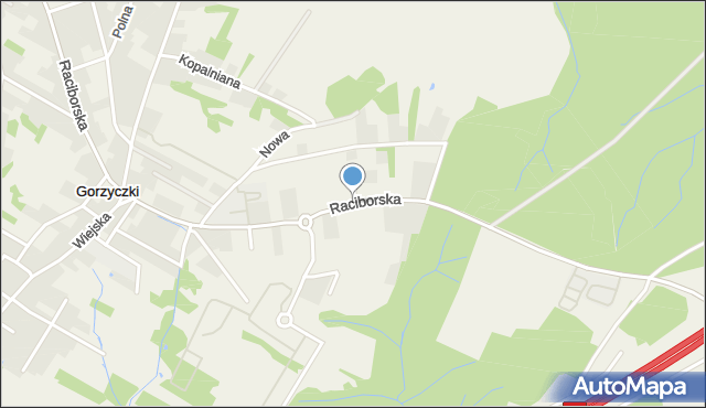 Gorzyczki gmina Gorzyce, Raciborska, mapa Gorzyczki gmina Gorzyce