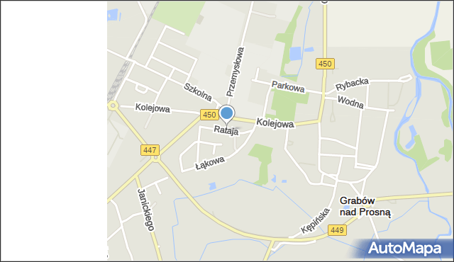 Grabów nad Prosną, Rataja, mapa Grabów nad Prosną