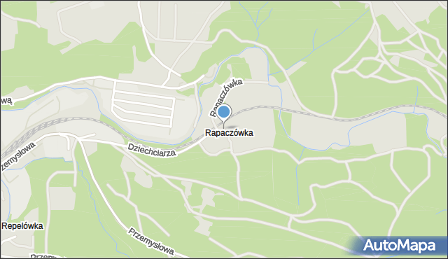 Jordanów powiat suski, Rapaczówka, mapa Jordanów powiat suski