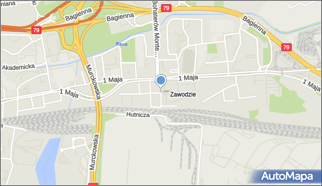 Katowice, Racławicka, mapa Katowic