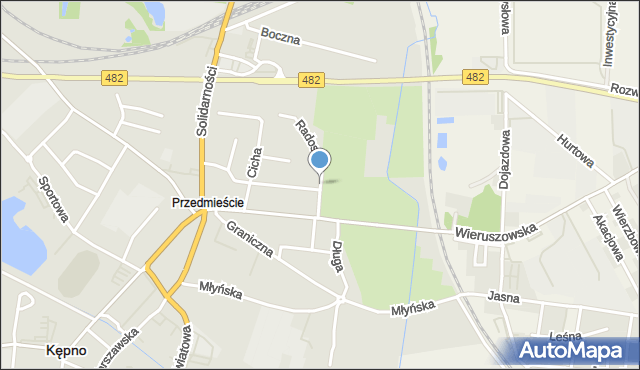 Kępno, Radosna, mapa Kępno