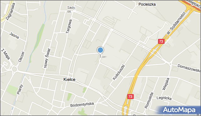 Kielce, Radiowa, mapa Kielc