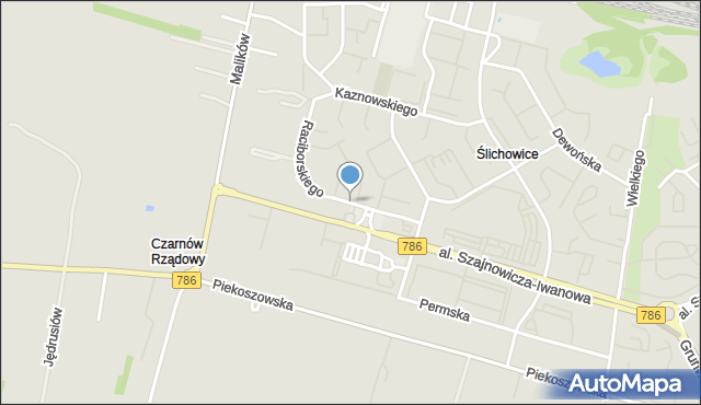 Kielce, Raciborskiego Mariana, mapa Kielc