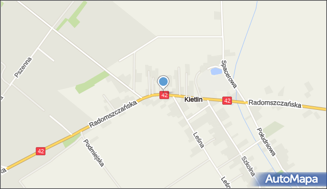 Kietlin gmina Radomsko, Radomszczańska, mapa Kietlin gmina Radomsko
