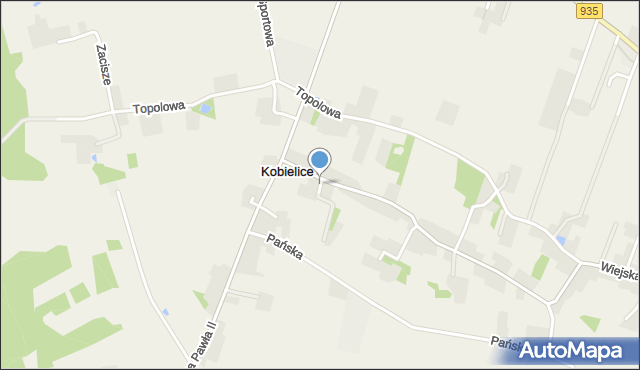 Kobielice gmina Suszec, Radosna, mapa Kobielice gmina Suszec