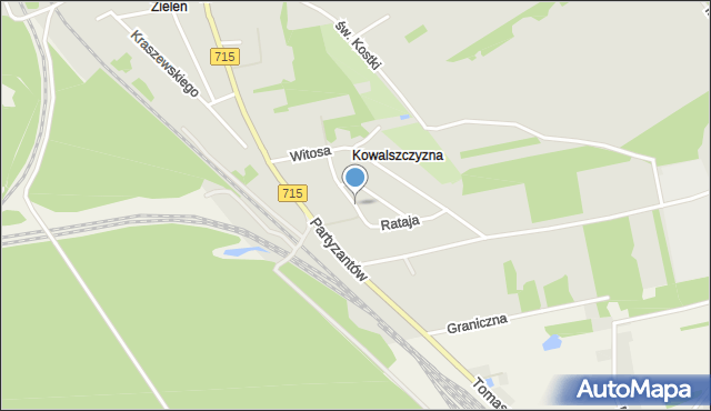 Koluszki, Rataja, mapa Koluszki