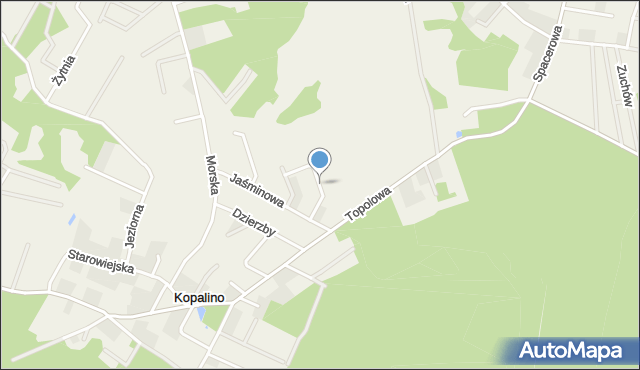 Kopalino, Rajska, mapa Kopalino