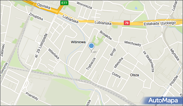 Kraków, Radomska, mapa Krakowa