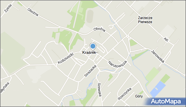 Kraśnik, Ratuszowa, mapa Kraśnik