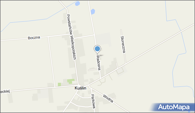 Kuślin, Radosna, mapa Kuślin