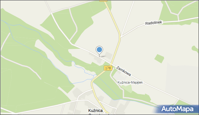 Kuźnica Czarnkowska, Radosiewska, mapa Kuźnica Czarnkowska