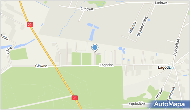 Łagodzin, Radosna, mapa Łagodzin