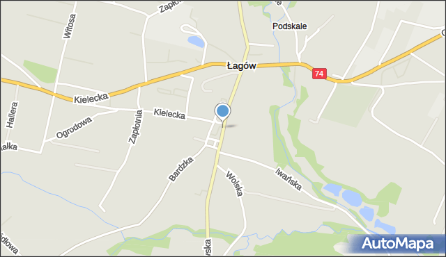 Łagów powiat kielecki, Rakowska, mapa Łagów powiat kielecki