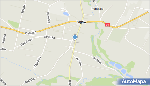 Łagów powiat kielecki, Rakowska, mapa Łagów powiat kielecki