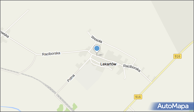 Lekartów, Raciborska, mapa Lekartów