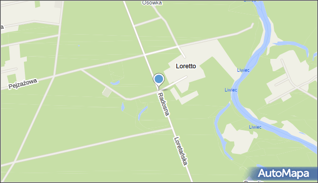 Loretto, Radosna, mapa Loretto