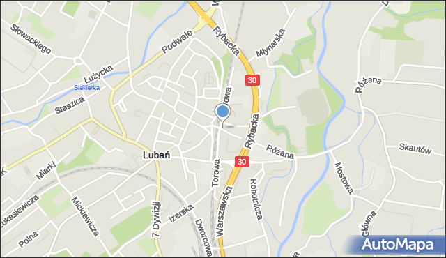 Lubań, Rataja Macieja, mapa Lubań