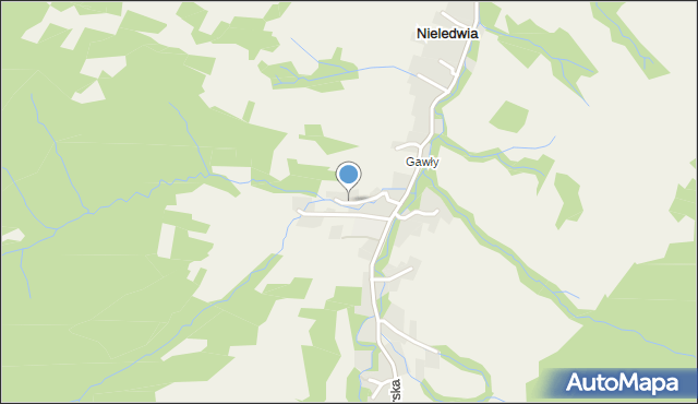 Nieledwia, Raztoka, mapa Nieledwia