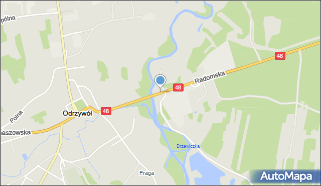 Odrzywół, Radomska, mapa Odrzywół