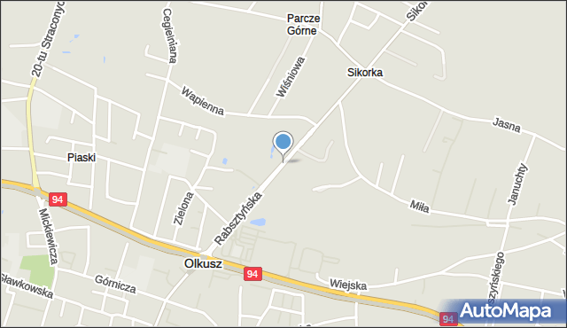 Olkusz, Rabsztyńska, mapa Olkusz