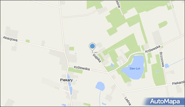 Piekary gmina Mszczonów, Rajska, mapa Piekary gmina Mszczonów