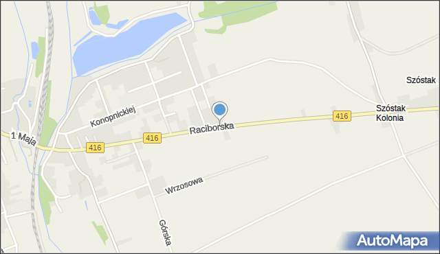 Pietrowice Wielkie, Raciborska, mapa Pietrowice Wielkie