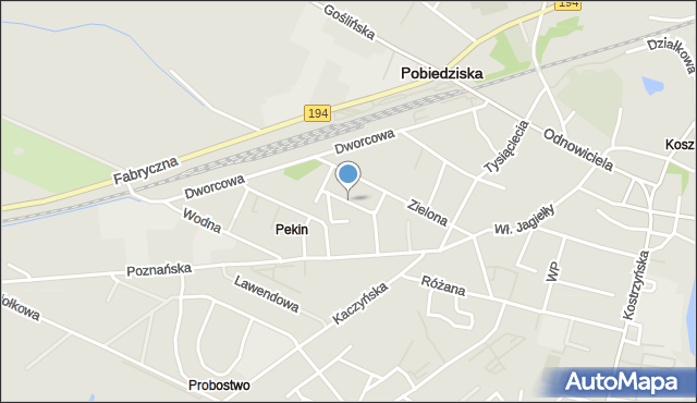 Pobiedziska, Radosna, mapa Pobiedziska