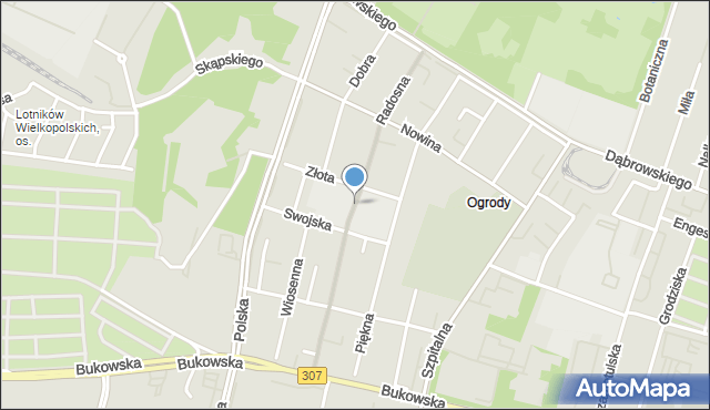 Poznań, Radosna, mapa Poznania