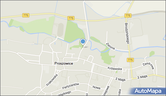 Proszowice, Racławicka, mapa Proszowice