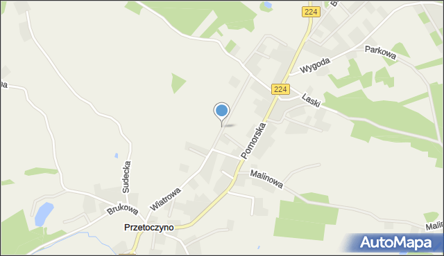 Przetoczyno, Rajdowa, mapa Przetoczyno