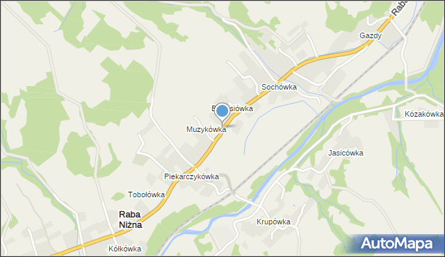 Raba Niżna, Raba Niżna, mapa Raba Niżna