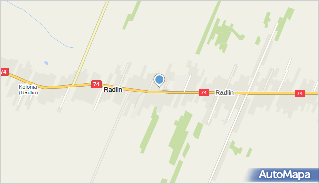 Radlin gmina Górno, Radlin, mapa Radlin gmina Górno