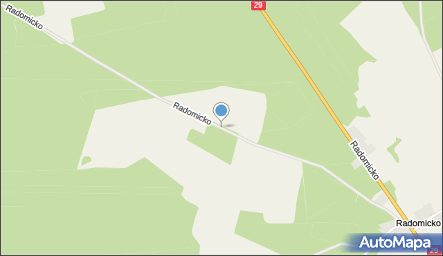 Radomicko gmina Maszewo, Radomicko, mapa Radomicko gmina Maszewo