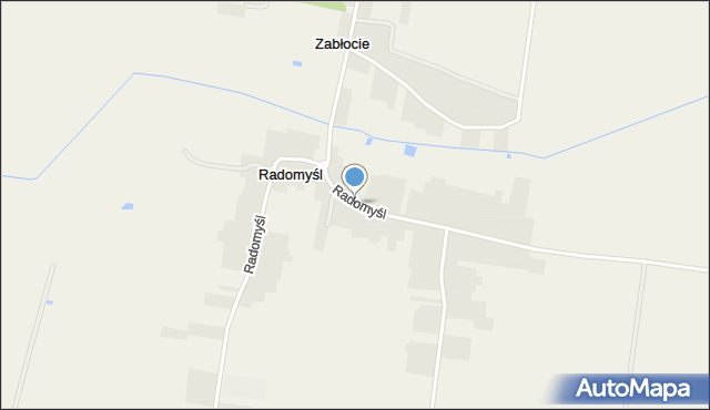 Radomyśl gmina Wiśniew, Radomyśl, mapa Radomyśl gmina Wiśniew