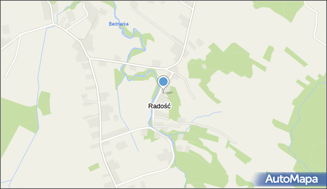 Radość gmina Dębowiec, Radość, mapa Radość gmina Dębowiec