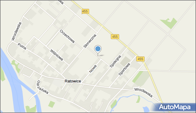 Ratowice gmina Czernica, Radosna, mapa Ratowice gmina Czernica