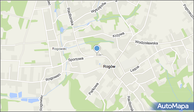 Rogów gmina Gorzyce, Raciborska, mapa Rogów gmina Gorzyce