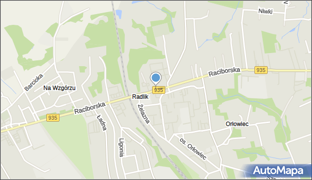 Rydułtowy, Raciborska, mapa Rydułtowy