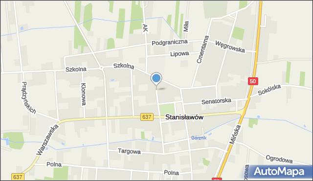 Stanisławów powiat miński, Radzymińska, mapa Stanisławów powiat miński